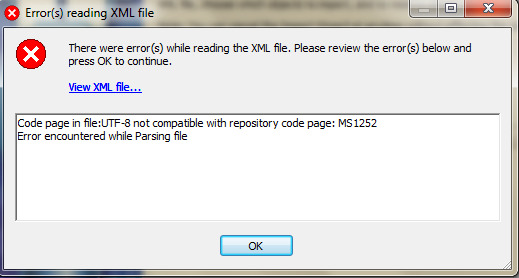 I am getting an error “The version of this file is not compatible